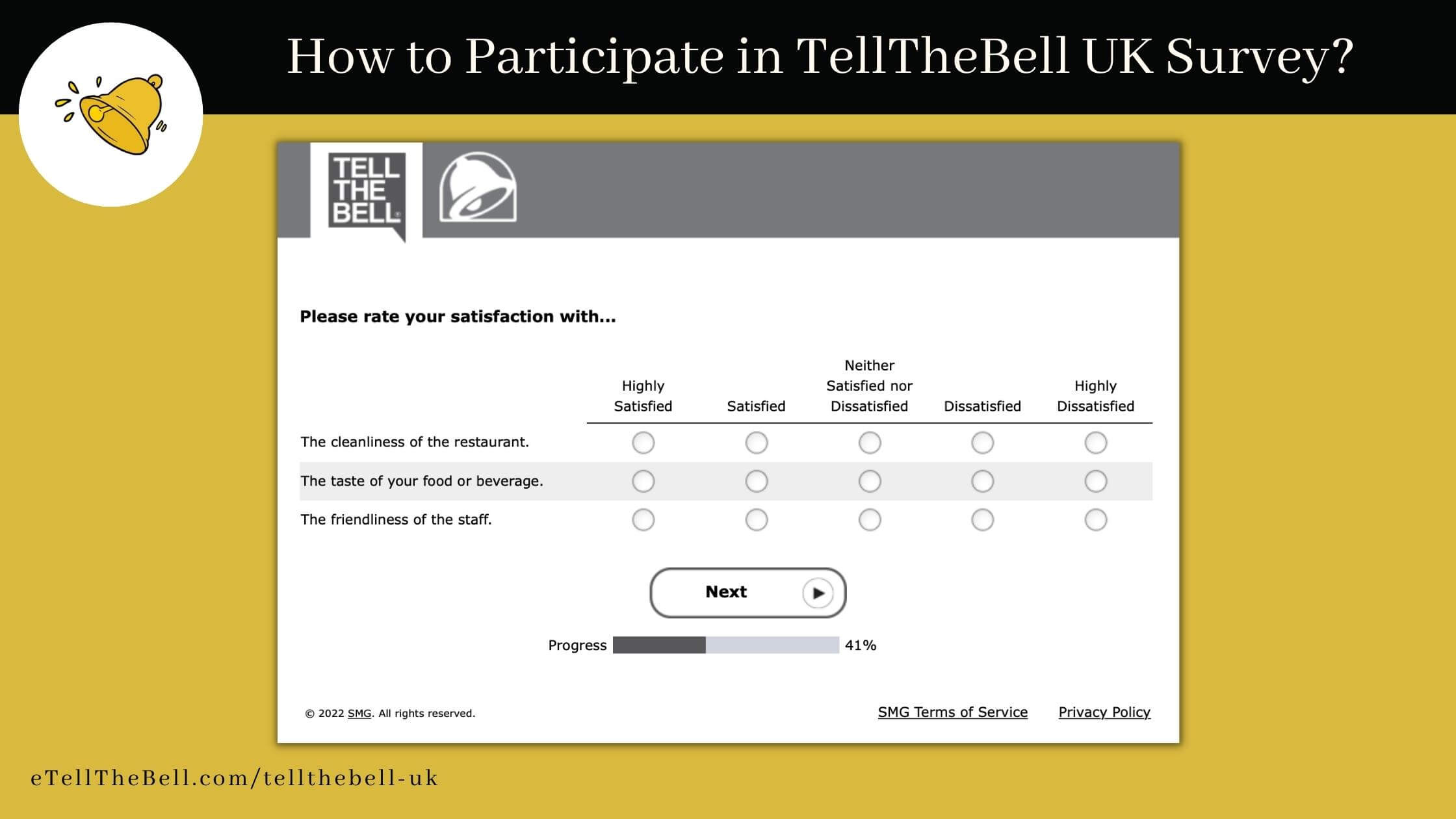 Please rate your satisfaction - 2 - TellTheBell UK